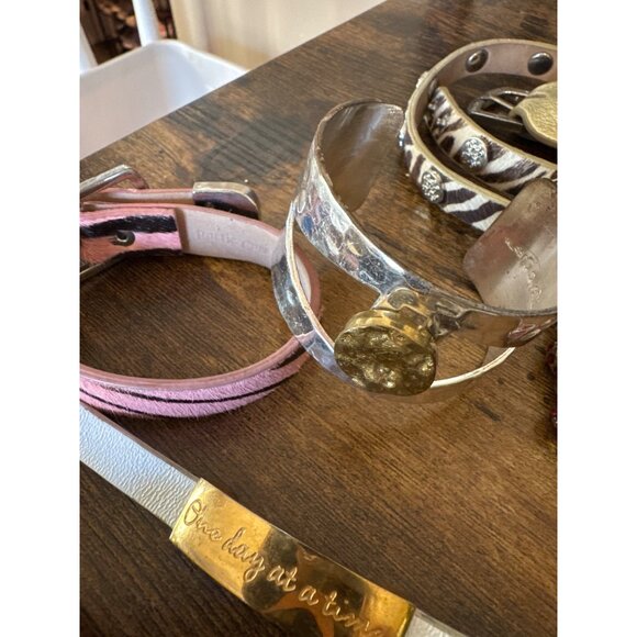 Rustic Cuff Bracelet Lot of 13 Beads Leather Cuff EUC - Picture 5 of 9